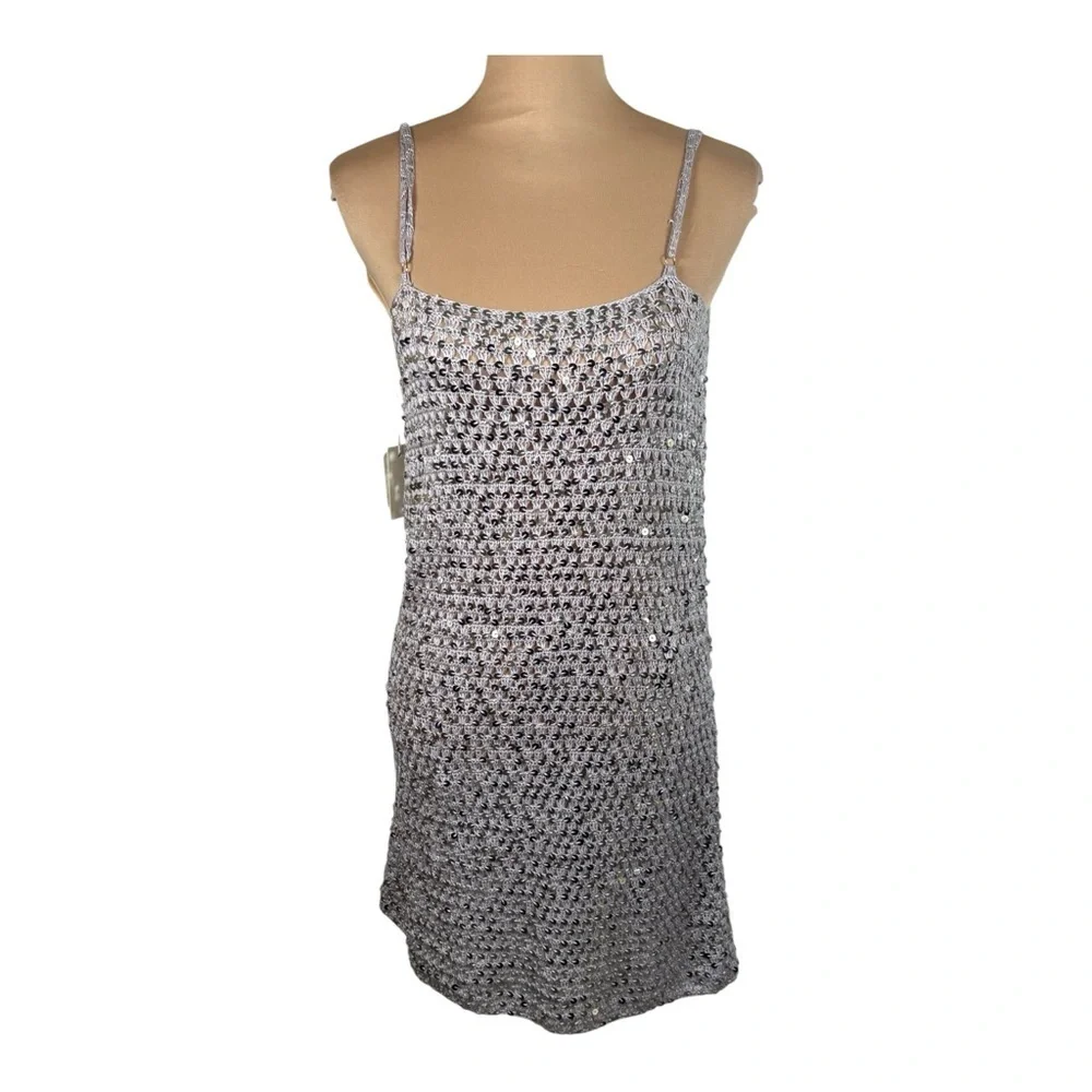 Flook The Label‎ x Free People Silver Mini Dress Size Medium NWT